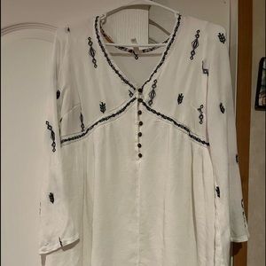 3/4 sleeve boho black & white dress/shirt